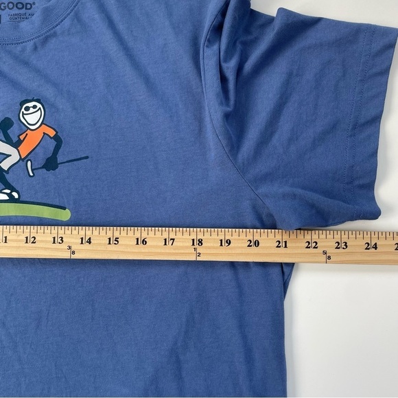 Life Is Good Men's Blue Jake Fist Pump Golf Crusher Tee, Size Medium EUC - Picture 6 of 7